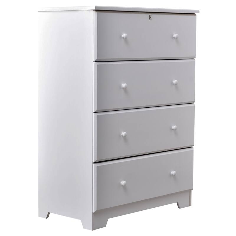 Isabela Solid Pine Wood 4 and 5 Drawer Chest Dresser - White - 4-drawer