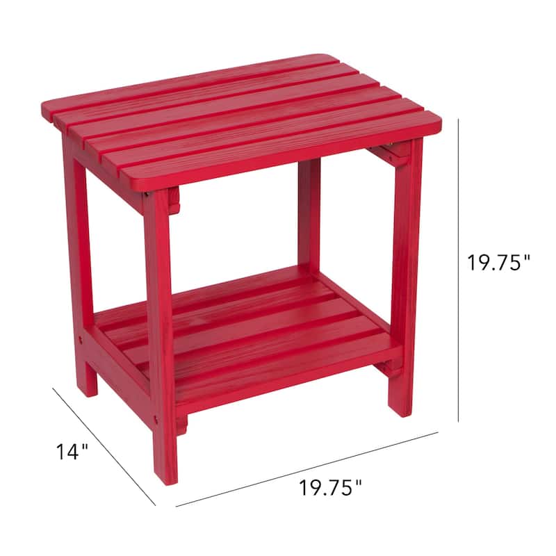 Laguna Adirondack Weather-Resistant 19.75" Wood 2 Tier Side Table