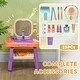 preview thumbnail 2 of 8, Qaba Kids Vanity Set, Toddler Makeup Table with Faucet, Mirror, LED Light, Music, 23 Accessories - Purple