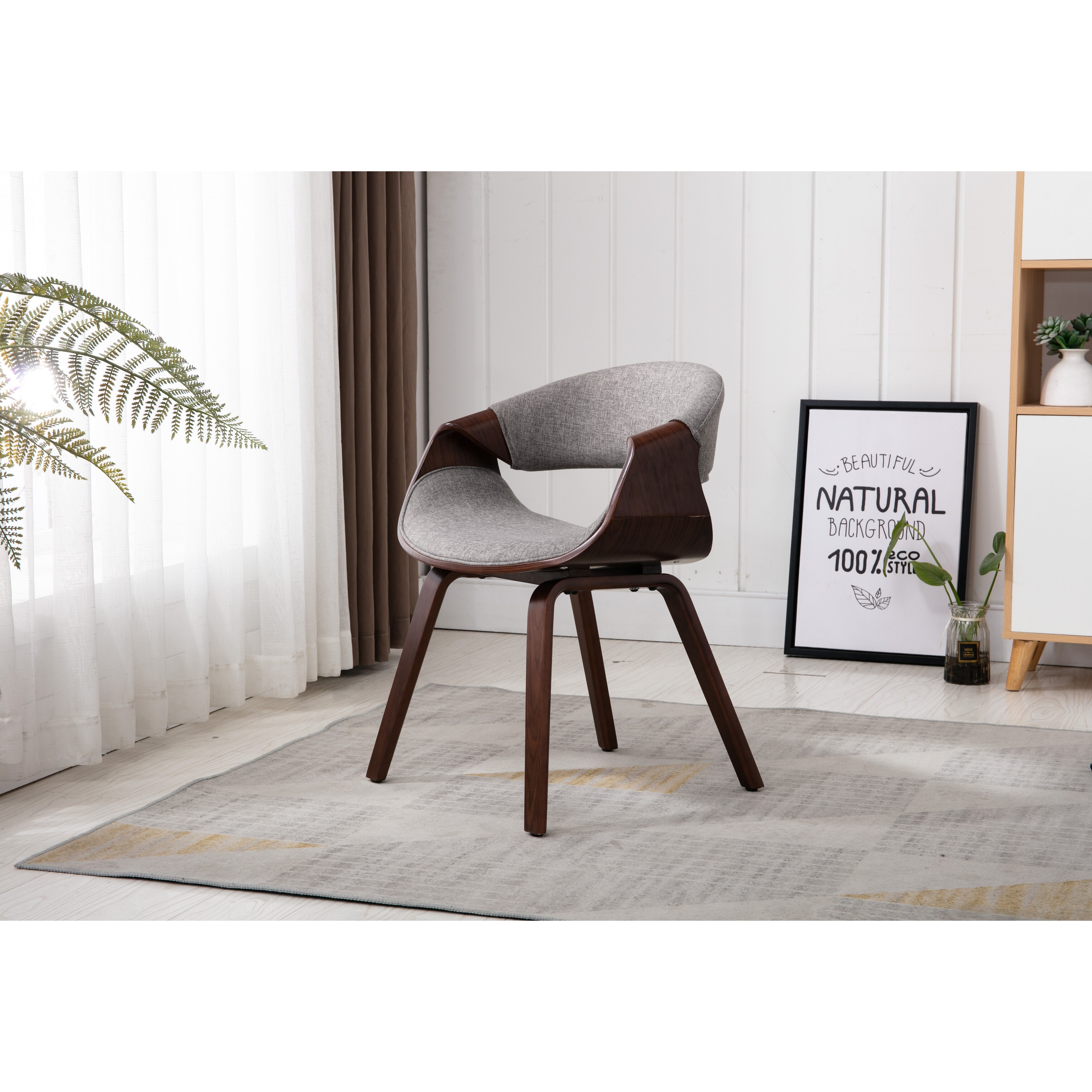 Home Beyond Grey Upholstered Leisure Chair 24.8 H x 16 W x 20.8 D
