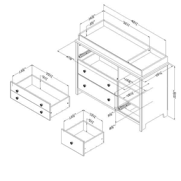 South Shore Little Smileys Large Changing Table And Removable Rail