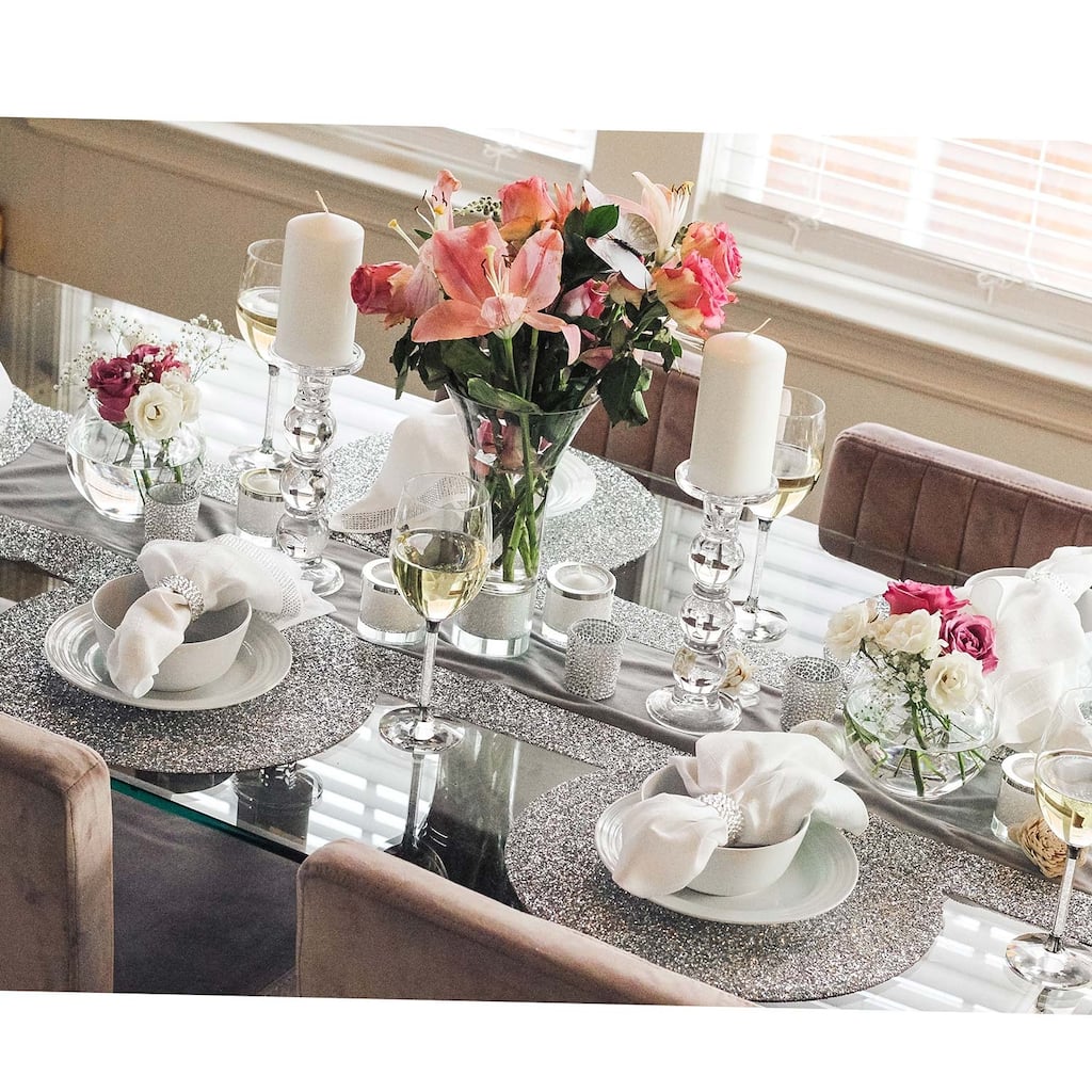 Sparkles Home Luminous Round Rhinestone Placemat