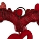preview thumbnail 5 of 3, Heart Shaped Glittered Valentine's Day Wreath - 22" - Red