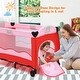 preview thumbnail 4 of 10, Pink Baby Crib Playpen Playard Pack Travel Infant Bed Foldable - 8.4'' x 25.6'' x 30''