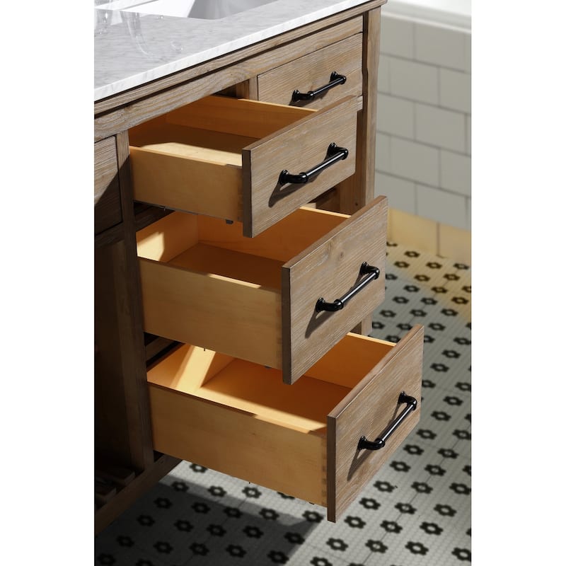 Ari Bath, Lauren 60" Bathroom Vanity, Weathered Fir Finish - 60
