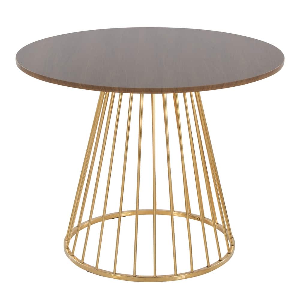 Silver Orchid Canary Pugo Round Dining Table with Pedestal Base
