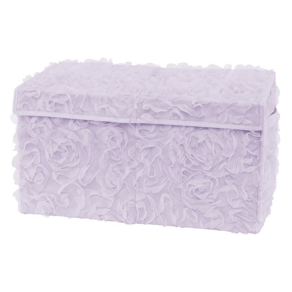 slide 2 of 4, Purple Floral Rose Girl Kids Fabric Toy Bin Storage - Lavender Flower Luxurious Elegant Princess Vintage Boho Shabby Chic Luxury