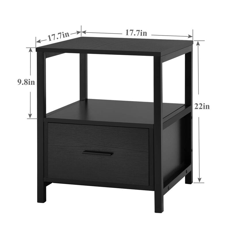 Taomika 3-Pieces Queen size Bed Frame and Modern Nightstand Set