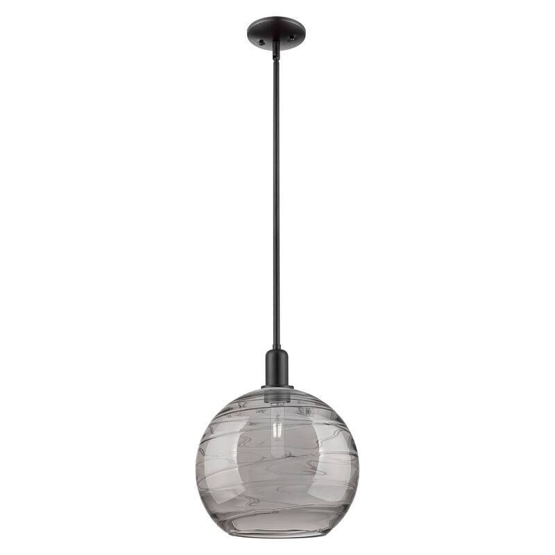 Innovations Lighting Endless Possibilities Arcadia - Athens Deco Swirl - 1 Light 12" Stem Hung Mini Pendant - Matte Black