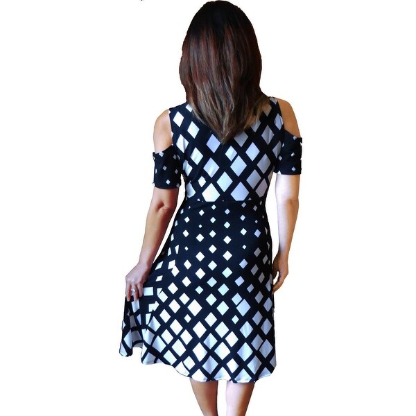 black and white diamond dress