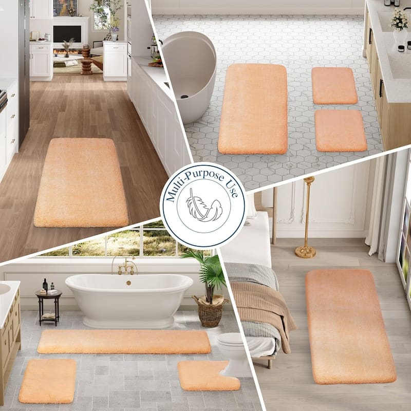 Bathroom Rug Non Slip Bath Mat for Bathroom, Water Absorbent Soft Microfiber Shaggy Bathroom Mat Machine Washable Bath Rug
