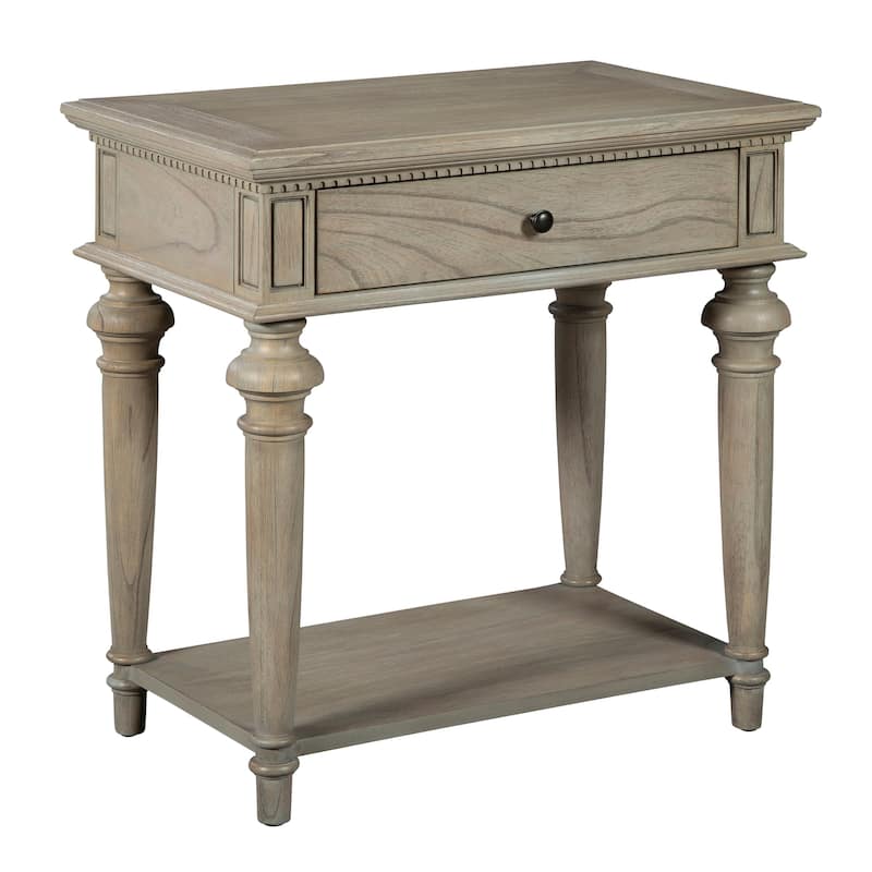 Natural Driftwood-finish Wood Single-drawer Night Stand with Shelf - 1-drawer - Driftwood