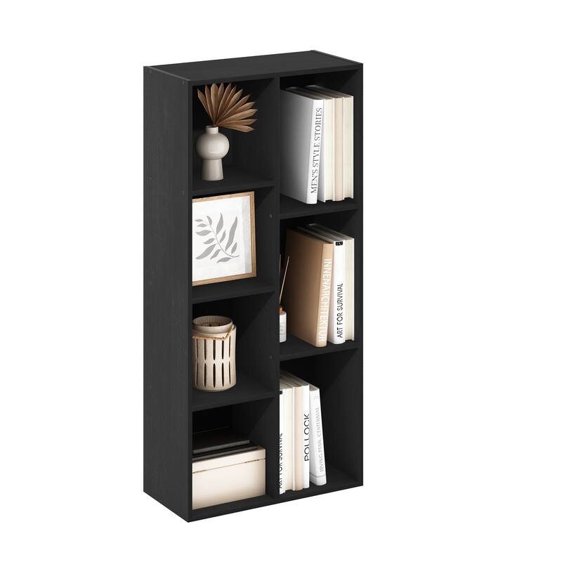 Furinno Luder 7-Cube Reversible Open Shelf, Blackwood