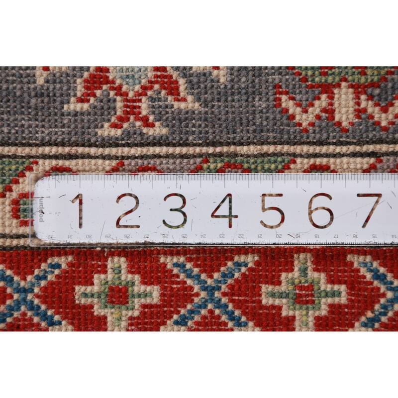 Hand Knotted Oriental 100% Wool Carpet Traditional All-Over Greys & Charcoal Kazak Area Rug - 9' 8'' X 8' 2''