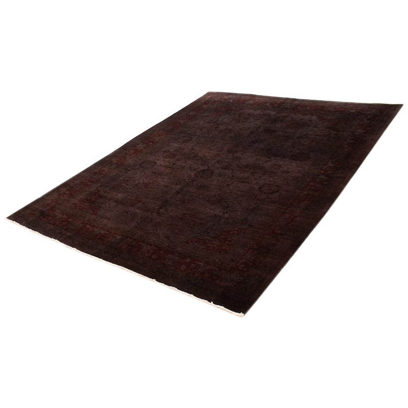 ECARPETGALLERY Hand-knotted Vibrance Dark Brown Wool Rug - 9'1 x 11'11