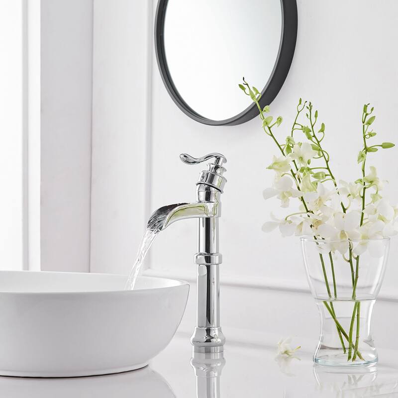 Waterfall Spout Single Handle Bathroom Vessel Sink Faucet