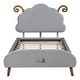 preview thumbnail 43 of 51, Twin Size Upholstered Platform Bed Animal Theme Design Bed Frame with Sheep-Shaped Headboard and Footboard, No Box Spring Needed