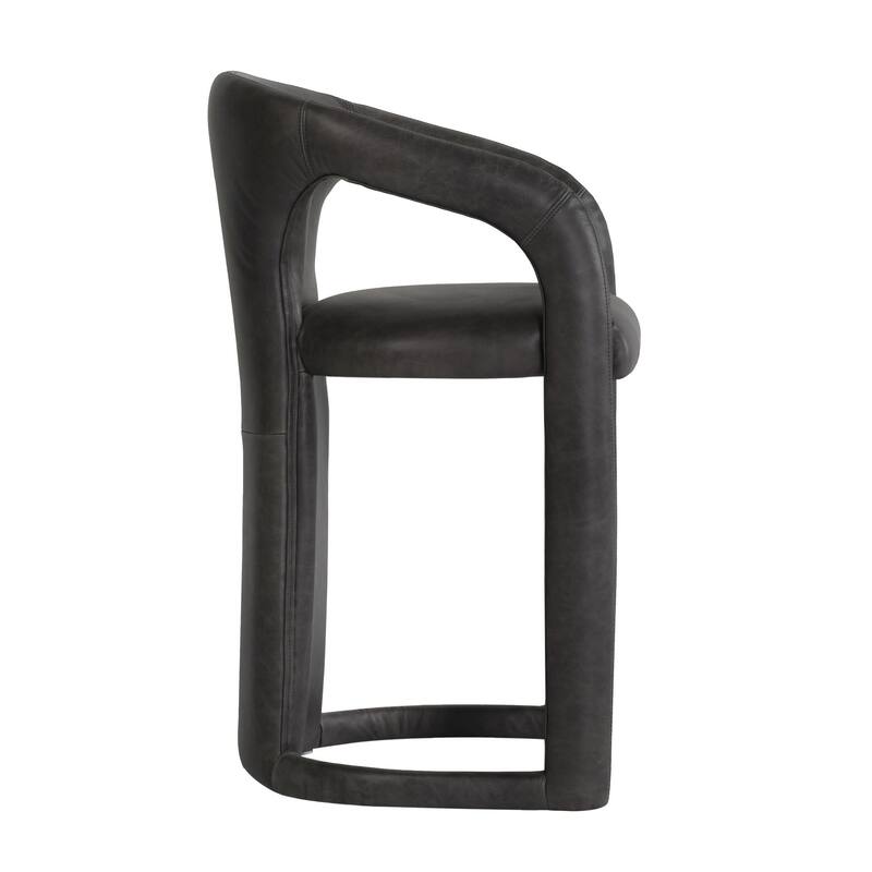 Classic Home Archie 26" Distressed Leather Stool