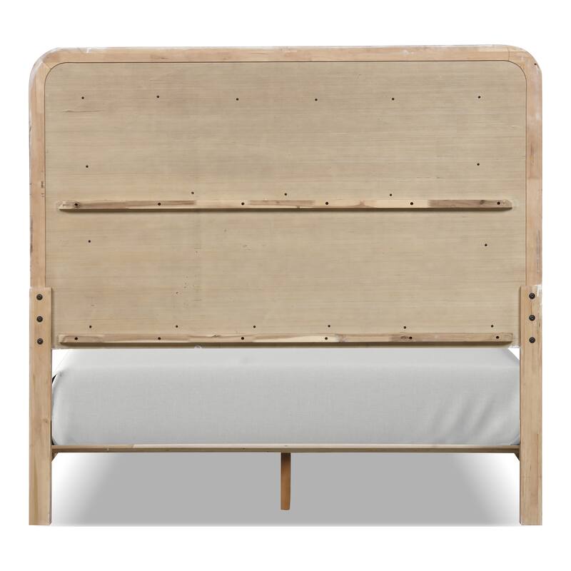 Furniture of America Elowyn 3-Piece Natural Solid Wood Upholstered Channel Panel Bedroom Set