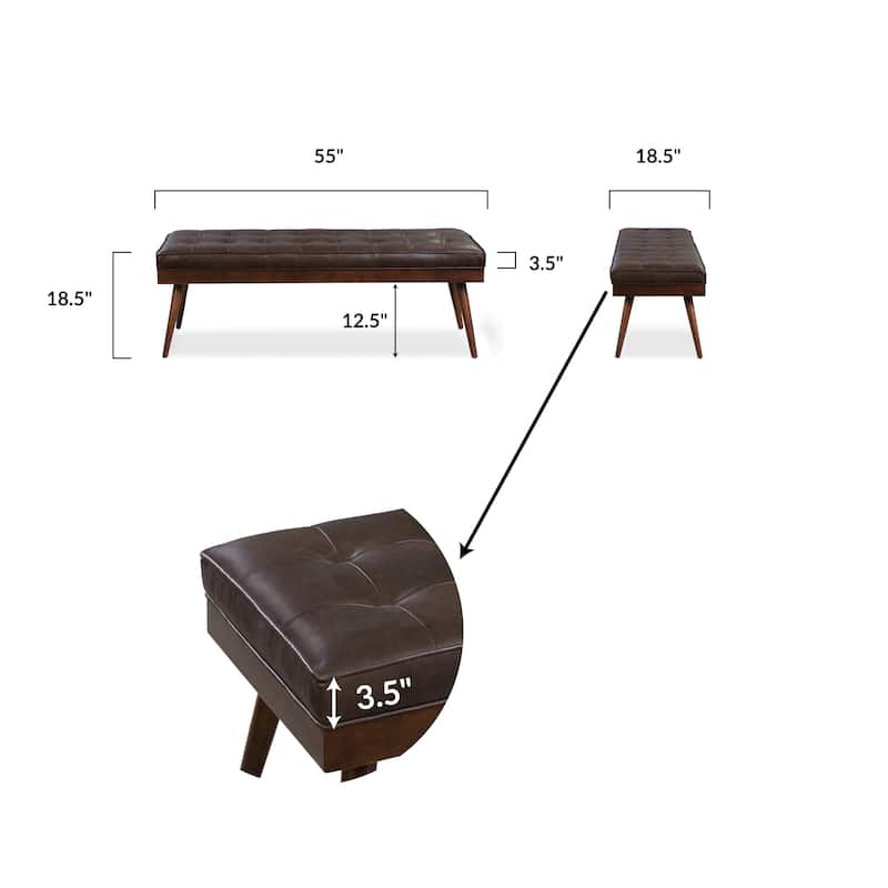 Poly & Bark Luca Bench - Full Grain Genuine Italian Leather