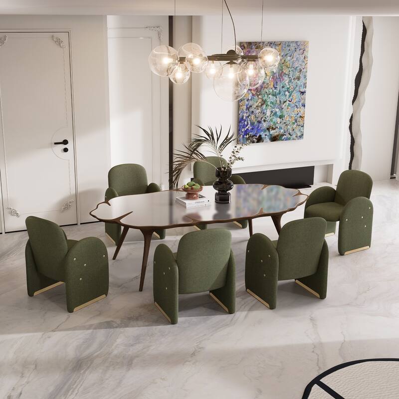 20"x19.7" Oversized Modern Dining Chair Fbaric Upholstered Dining Room Chairs