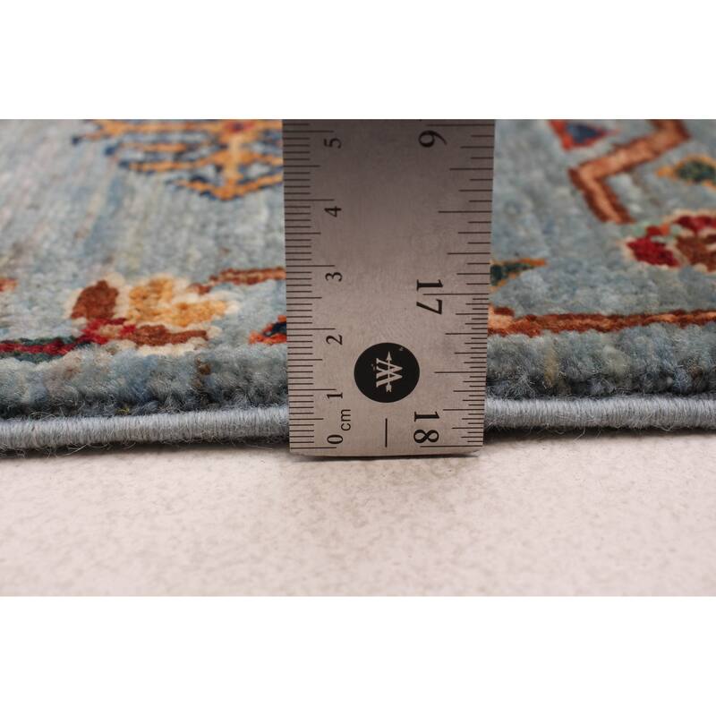 ECARPETGALLERY Hand-knotted Modern Ersari Light Blue Wool Rug - 2'8 x 8'10