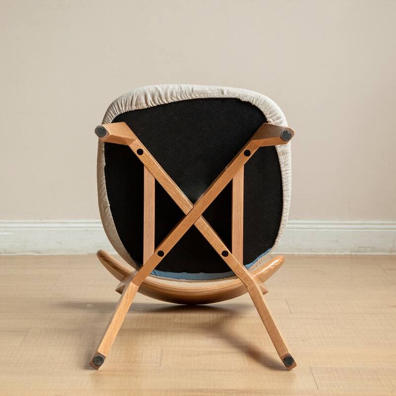 Modern Oak 2 Piece Kitchen Dining Chair Set with Backrest Cushion Solid Wood Legs for Dining Room Kitchen Living Room Bedroom