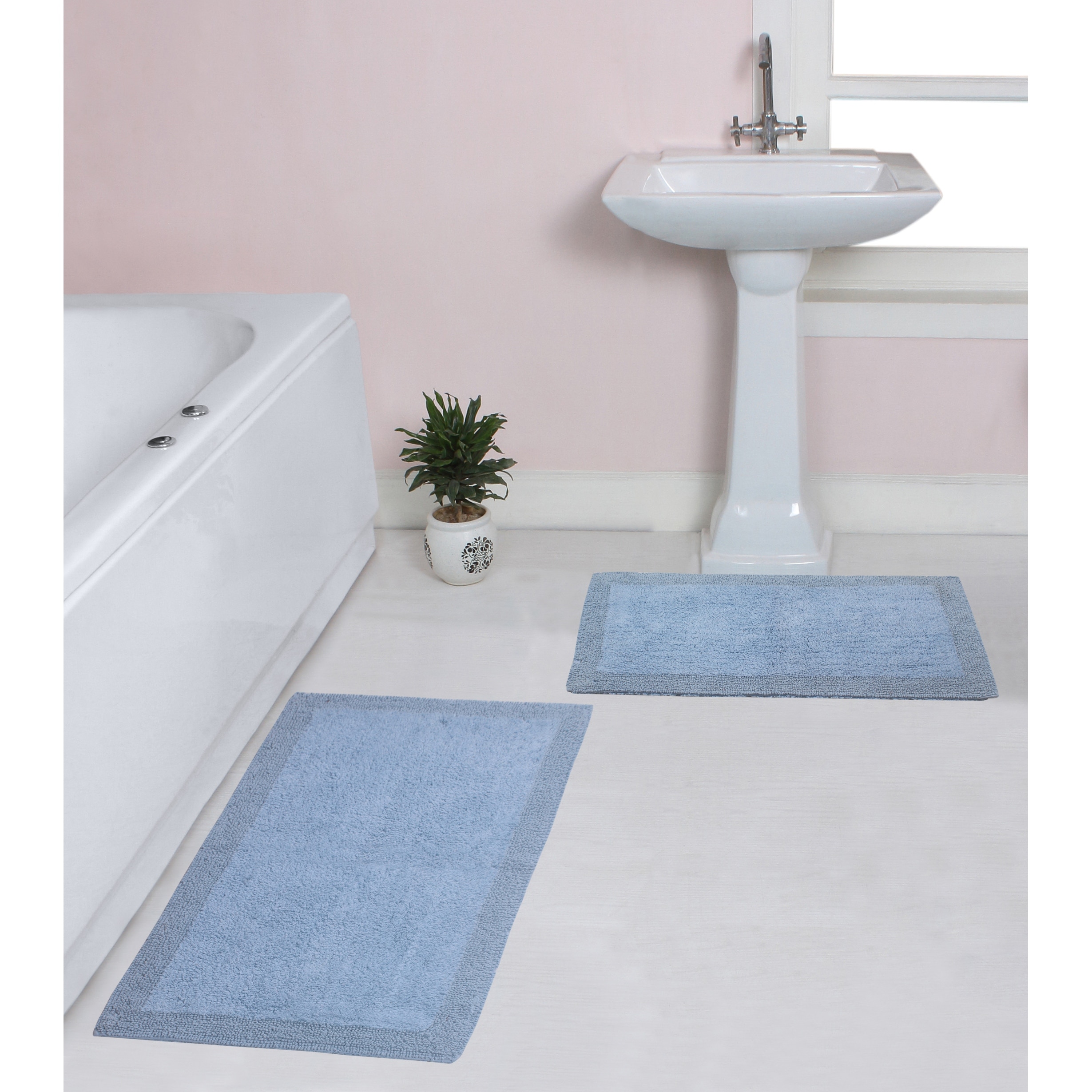 Home Weavers Classy Bathmat Collection - Absorbent Cotton Soft Bath Rug Machine Washable 21 inchx54 inch Blue Size 21 x 54