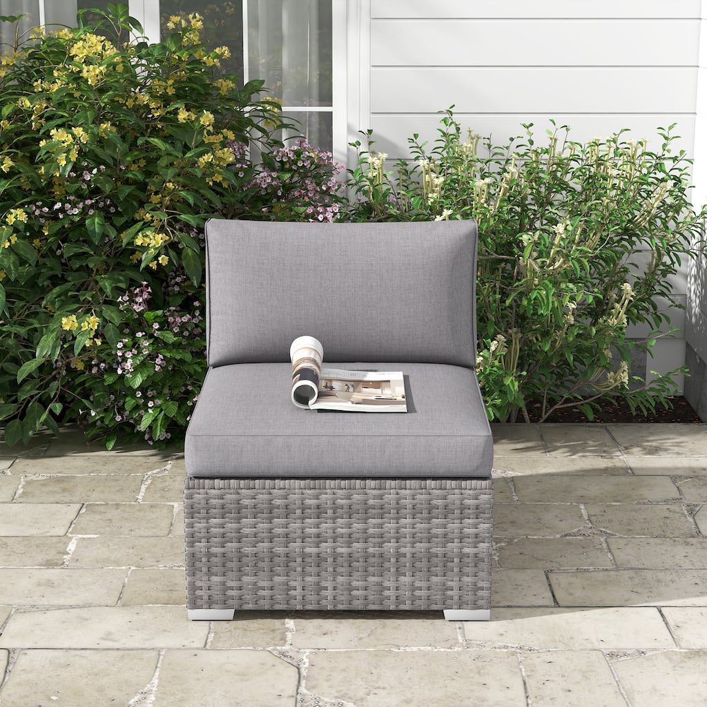 Outdoor Wicker Single Sofa Without Armrests