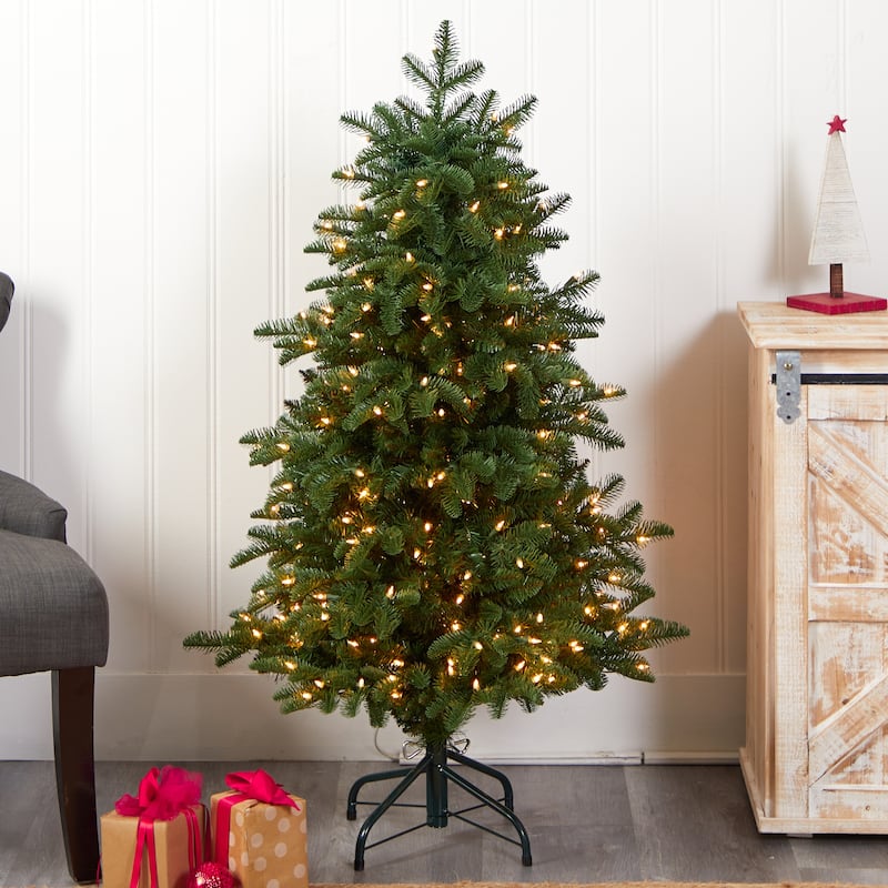 4' South Carolina Fir Artificial Christmas Tree with 250 Clear Lights and 752 Bendable Branches