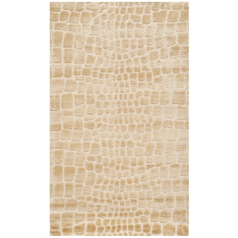 Martha Stewart by SAFAVIEH Amazonia Silk Blend Rug - 5'6" x 8'6" - Meerkat/Brown