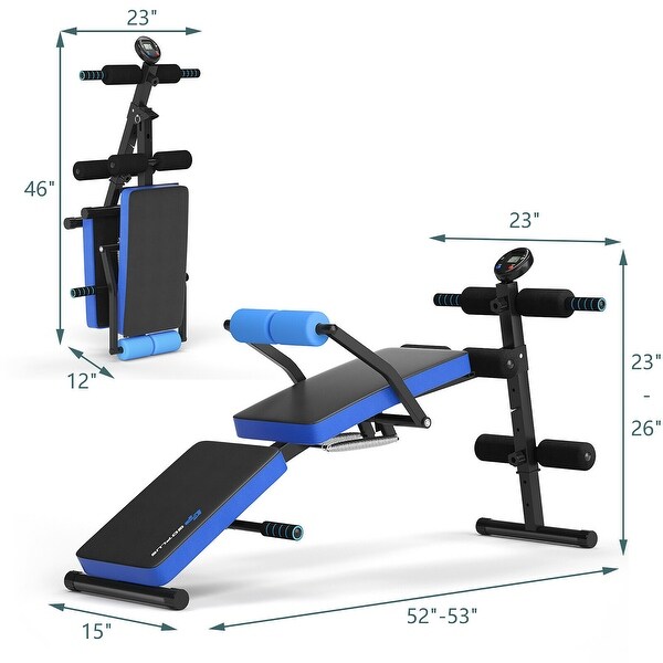 Goplus Multi Functional Foldable Weight Bench Adjustable Sit up