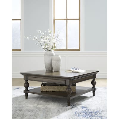 Signature Design by Ashley Veramond Dark Brown Square Cocktail Table - 42" W x 42" D x 18.63" H