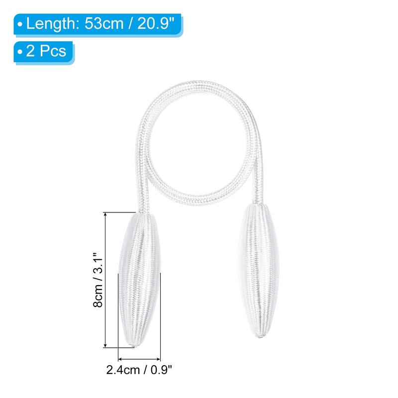 2Pcs Curtain Tiebacks Clips Decorative Window Drape Twist Tie Backs - White