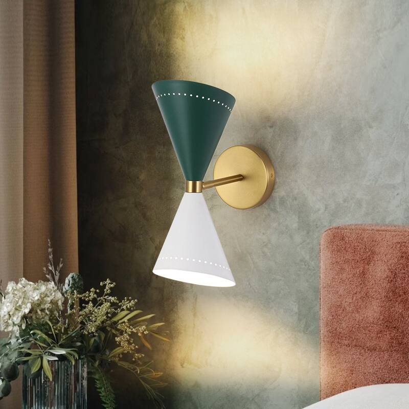 Modern Stylish 2-Light Colorblock Hourglass Bathroom Wall Lamp