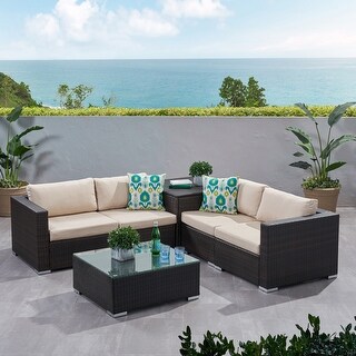 Santa Rosa Outdoor 6-piece Wicker Sectional Sofa by Christopher Knight Home