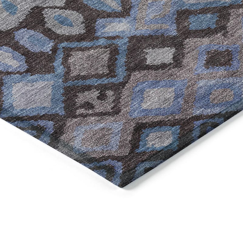Machine Washable Indoor/ Outdoor Boho Moroccan Chantille Rug