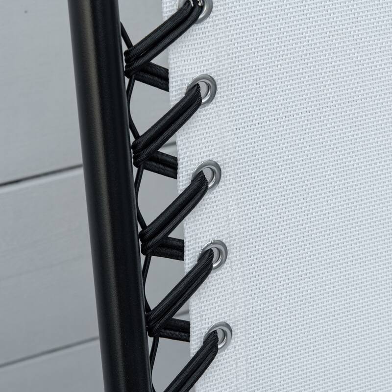 Outsunny Set of 2 Patio Folding Chairs, Outdoor Bungee Sling Chairs w/ Armrests, Portable Lawn Chairs for Camping