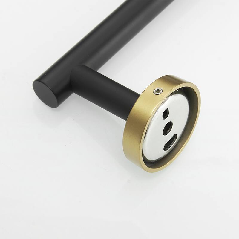 5-Pieces Brushed Nickel Gold Bathroom Accessories Set