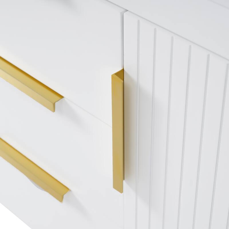 72"Wall Mounted Bathroom Vanity, Floating Bathroom Storage Cabinet with 2 Drawers, Solid Wood Bathroom Cabinet