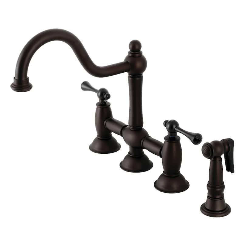 Kingston Brass Restoration 1.8 GPM Bridge Kitchen Faucet - Includes