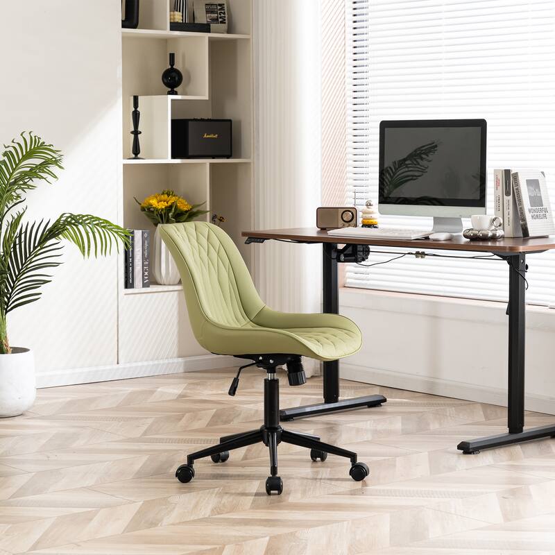 Armless Home Office Desk Chairs with Wheels Rolling Task Chair