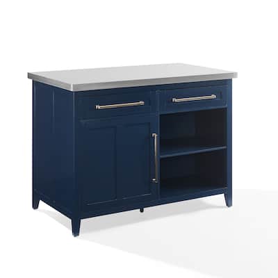 Crosley Silvia Stainless Steel Top Kitchen Island