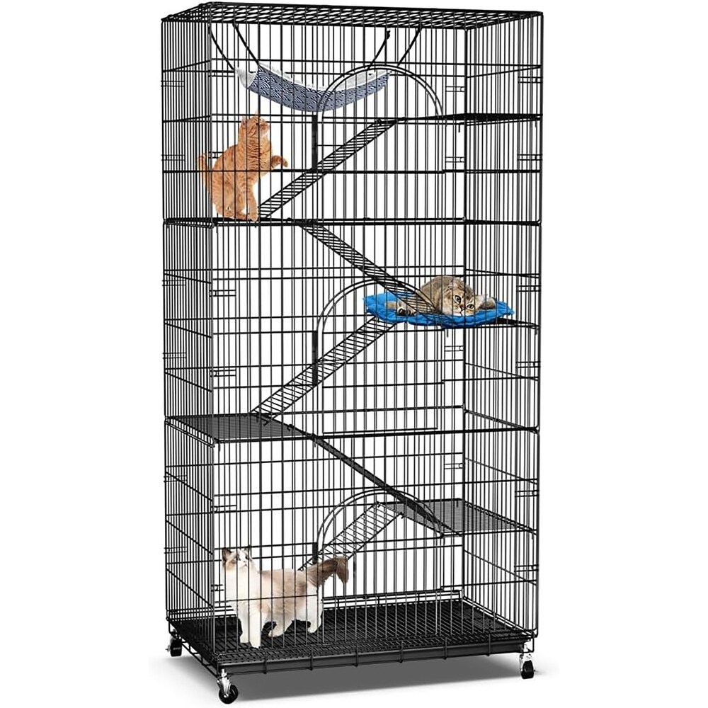 6 Tier Large Cat Cage Playpen 76 inch Enclosure On Sale Bed