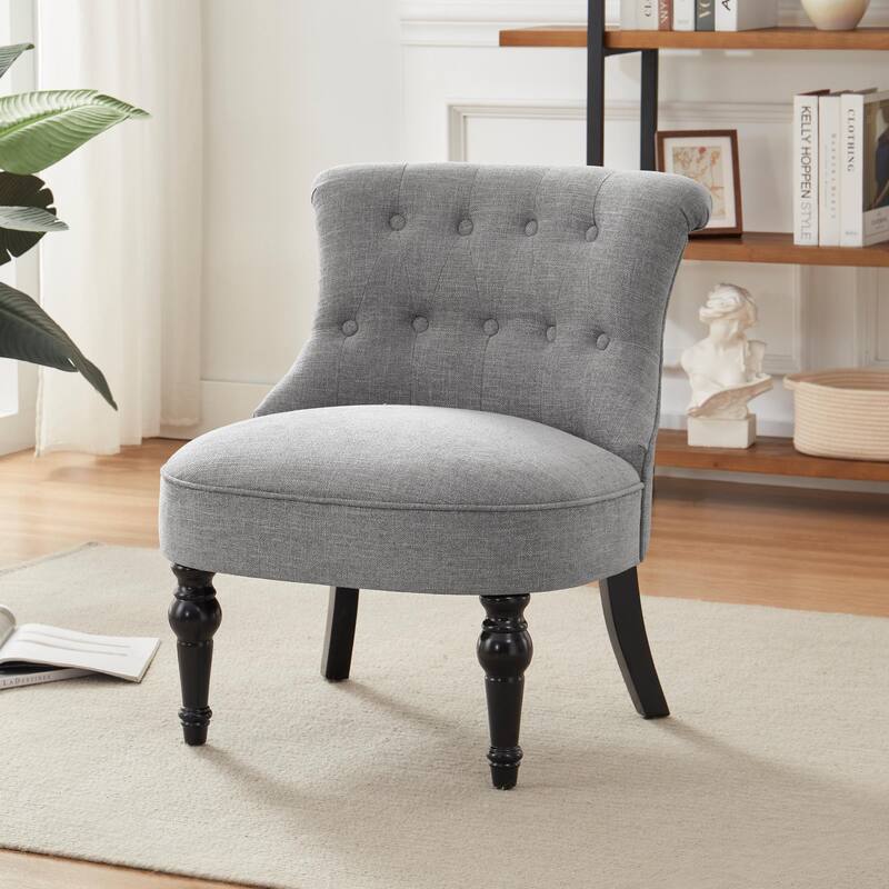 Living Room Armless Accent Comfy Chair - Grey