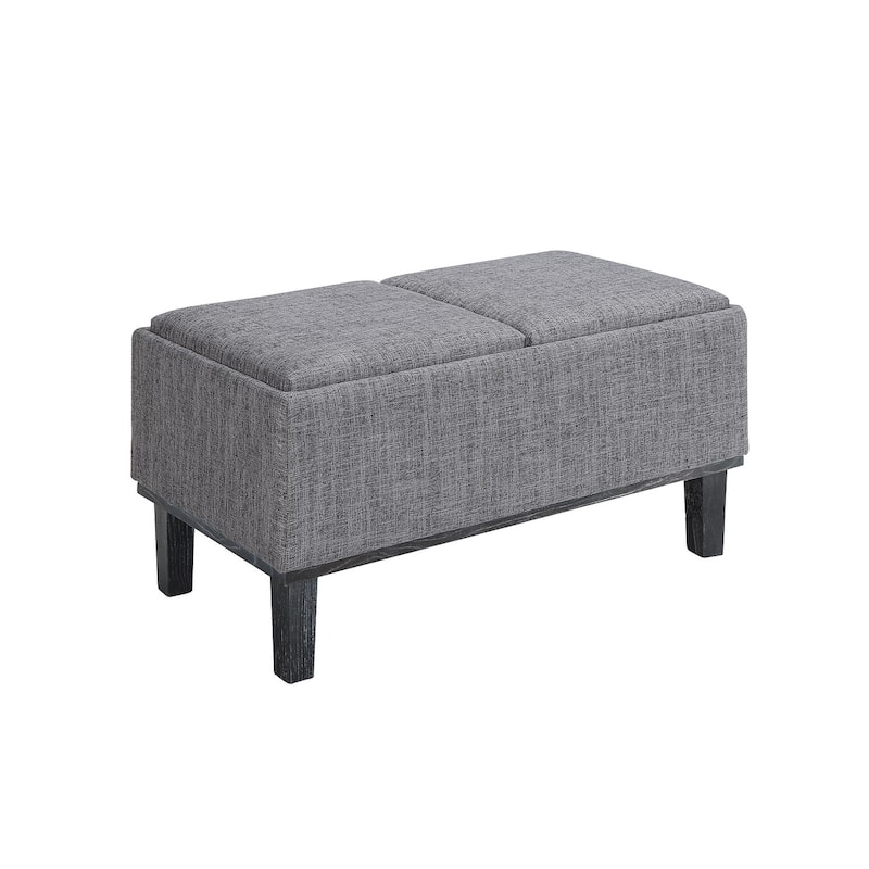 Storage Ottoman - Upholstered Footrest with Spacious Hidden Storage and Cushion Seat for Living Room Decor