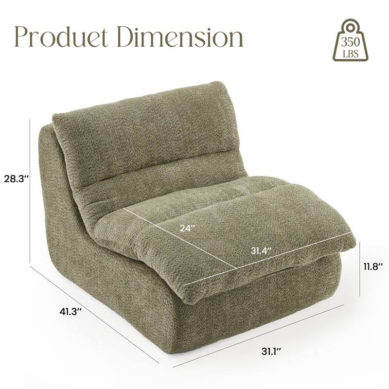 Upholstered Accent Sofa, Modern Armchair with Soft Cushioned Seat, Stylish Sofa for Living Room, Bedroom, or Office