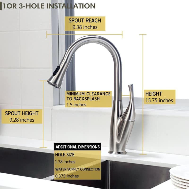 Lordear Pull Out Kitchen Sink Faucet with Sprayer