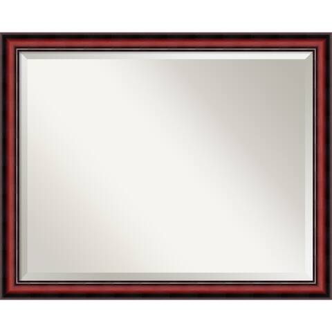 Beveled Wood Wall Mirror - Rubino Cherry Scoop Frame