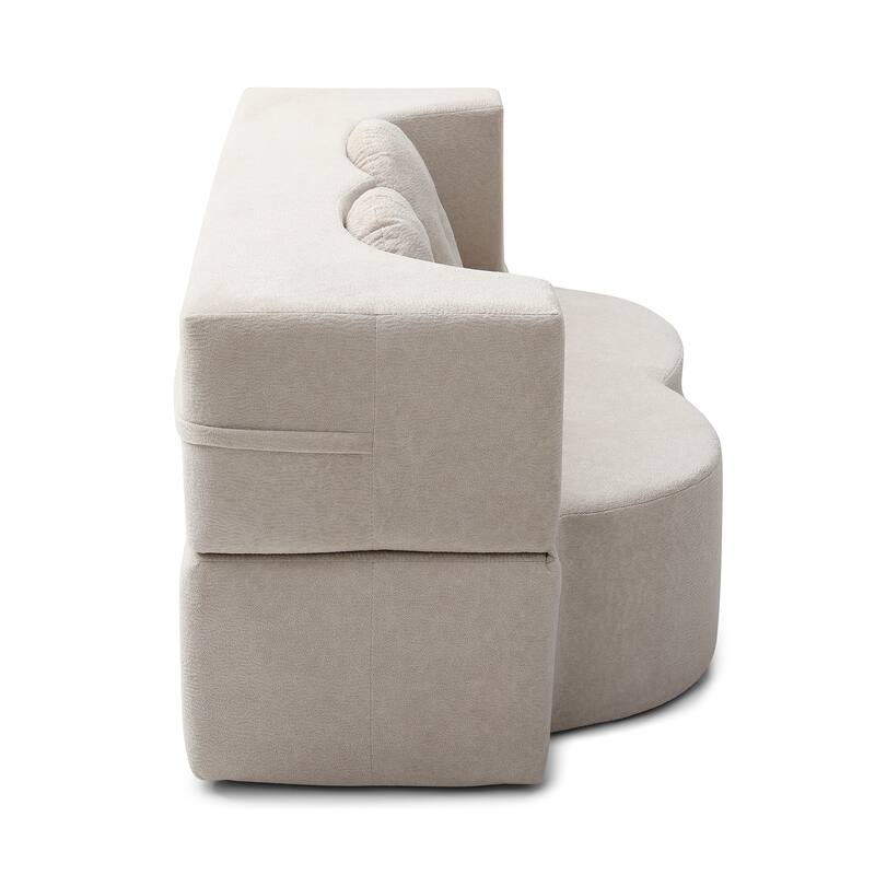 2-in-1 Folding Sofa Bed with Pillow, Queen Sleeper Sofa, Floor & Futon Loveseat Couch, Foam Folding Mattress Sleeper